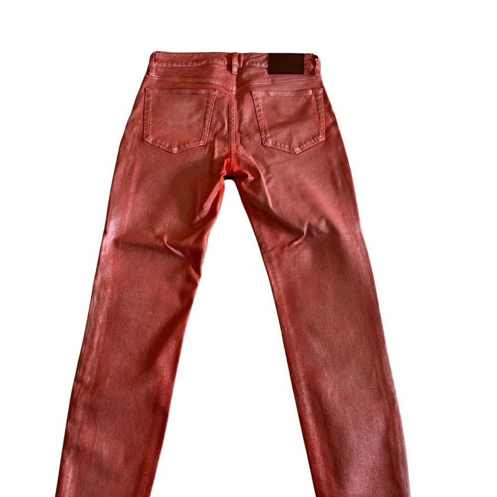 Ralph Lauren mandarin coral coated denim skinny ankle jeans - Picture 2 of 7